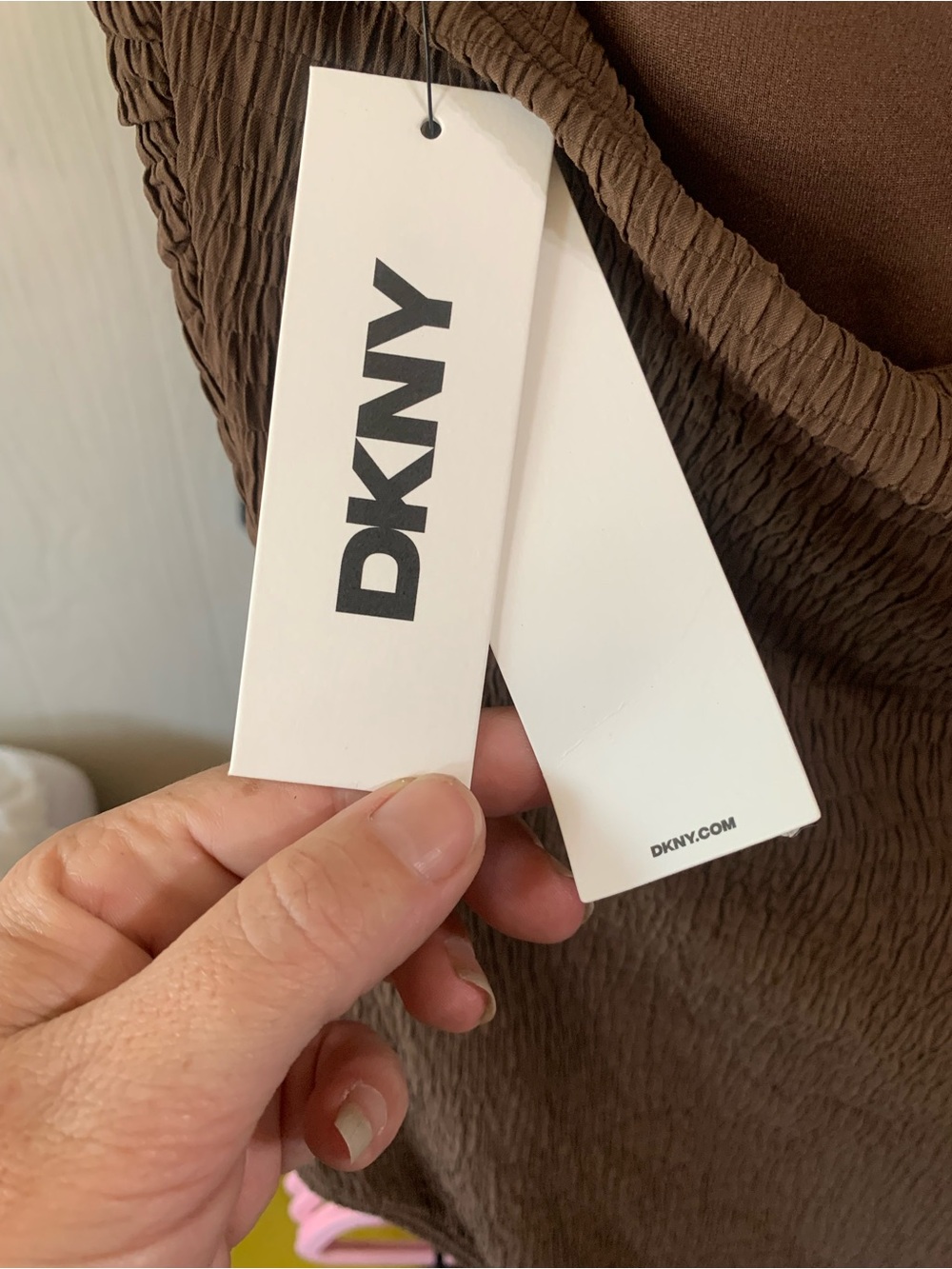 DKNY Brown Strapless Textured One-Piece Swimsuit - Picture 5 of 5